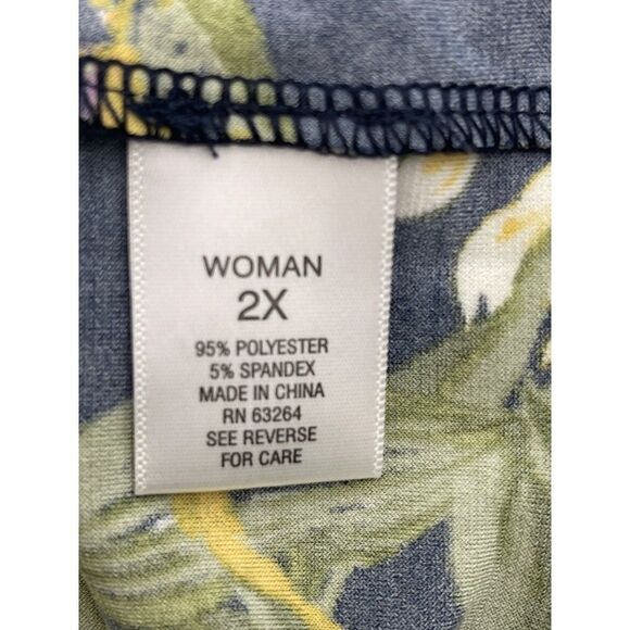 Roz & Ali Floral Surplice Neckline Dress Size 2XW - Picture 9 of 9